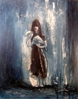 Svitlana Volkova. Dolů králičí norou. Královský kroket., 2015. Olej, Plátno 40x50 Svitlana Volkova. Dolů králičí norou. Královský kroket.